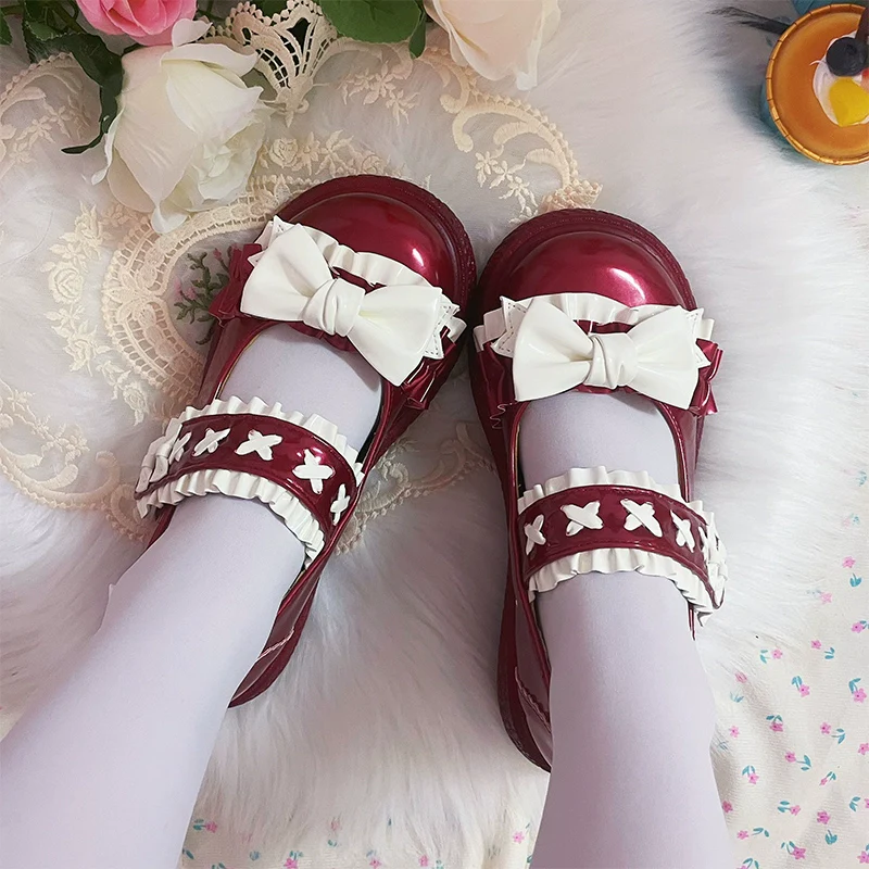 Fairy Godmother - Cute Lolita Shoes Bow Candy-Colored Lolita Flat Shoes - Image 37