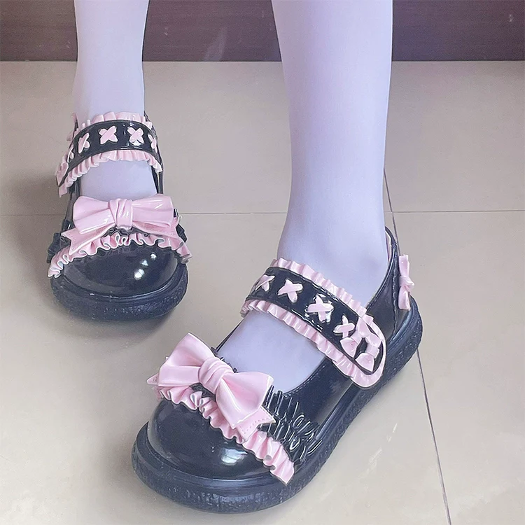 Fairy Godmother - Cute Lolita Shoes Bow Candy-Colored Lolita Flat Shoes - Image 5