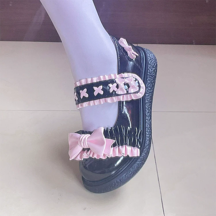 Fairy Godmother - Cute Lolita Shoes Bow Candy-Colored Lolita Flat Shoes - Image 8