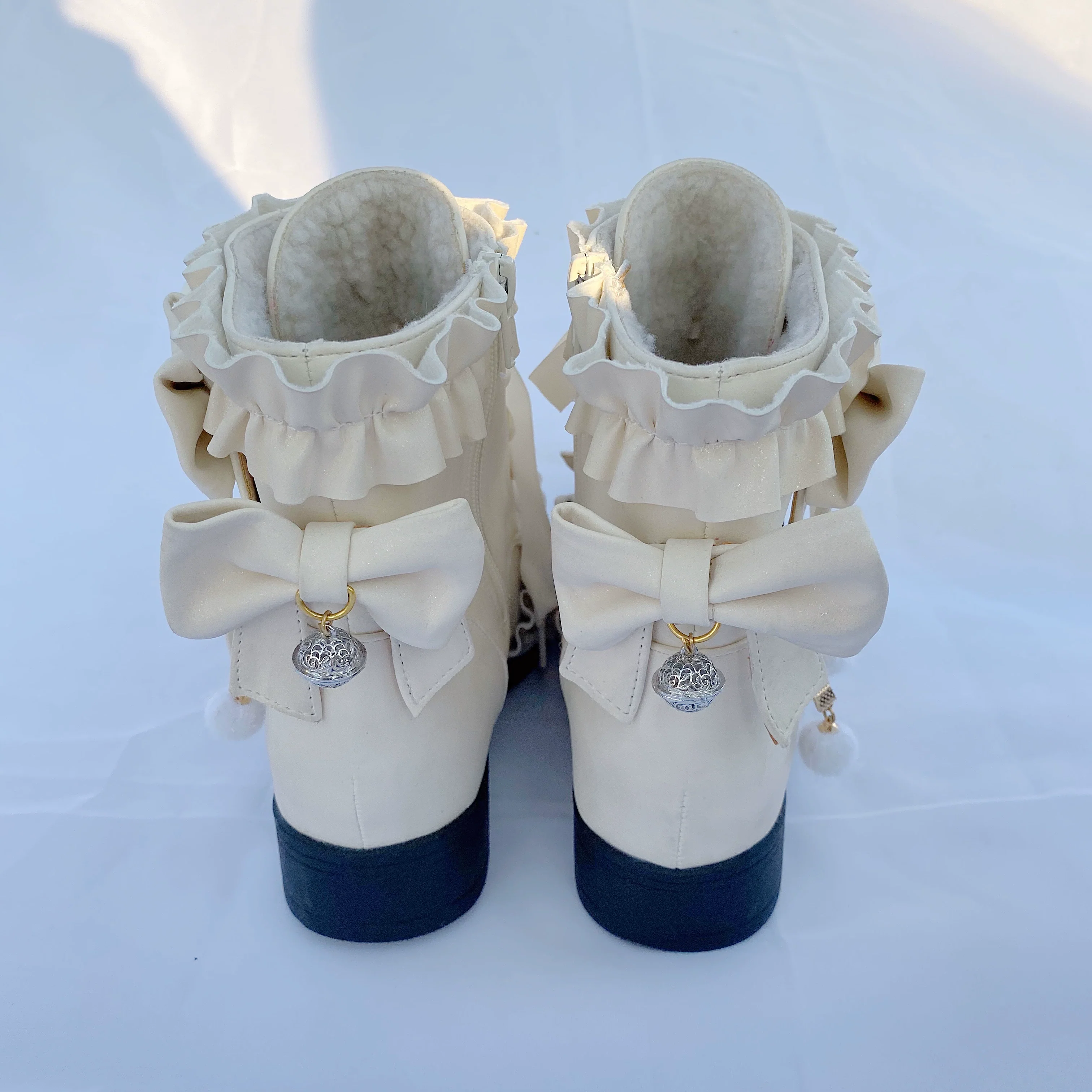 Fairy Godmother - Enthusiastic Ideation - Elegant Lolita Shoes Fleeced Short Martin Boots - Image 17