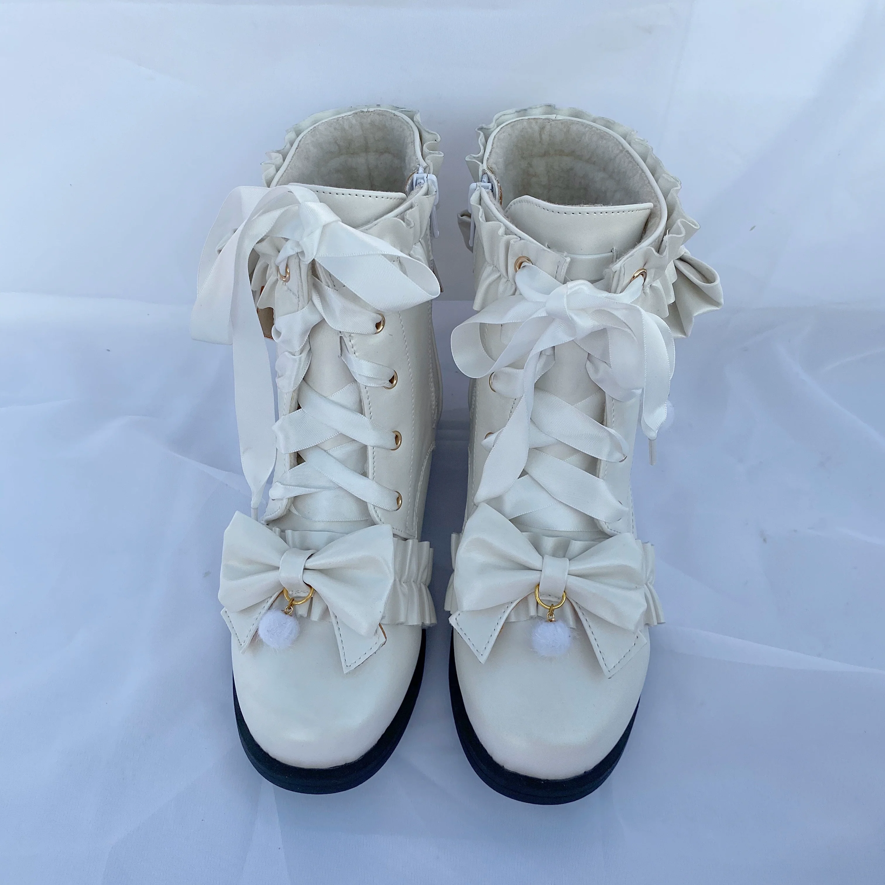 Fairy Godmother - Enthusiastic Ideation - Elegant Lolita Shoes Fleeced Short Martin Boots - Image 18
