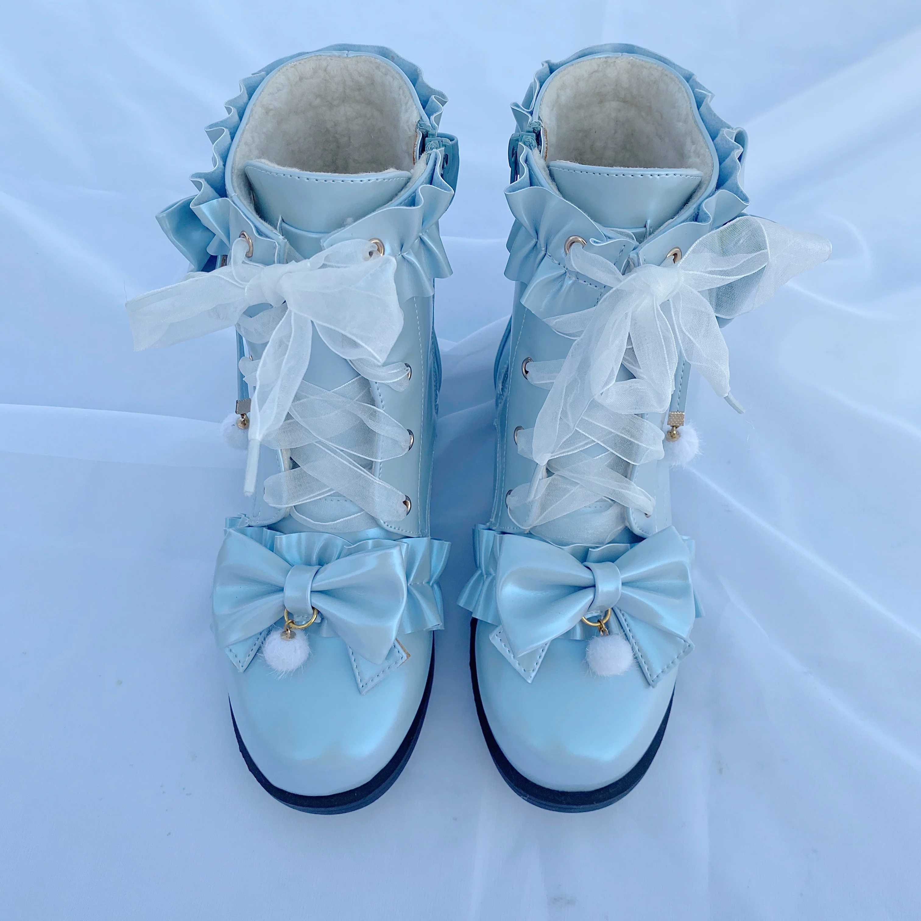 Fairy Godmother - Enthusiastic Ideation - Elegant Lolita Shoes Fleeced Short Martin Boots - Image 22