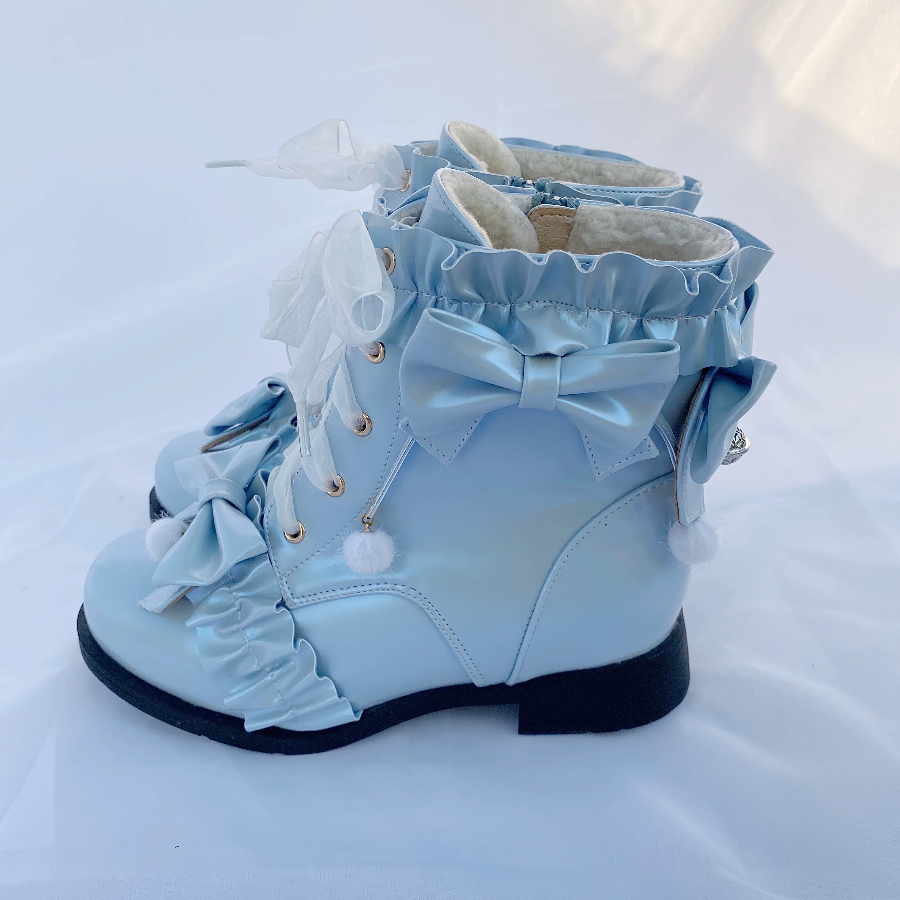 Fairy Godmother - Enthusiastic Ideation - Elegant Lolita Shoes Fleeced Short Martin Boots - Image 23