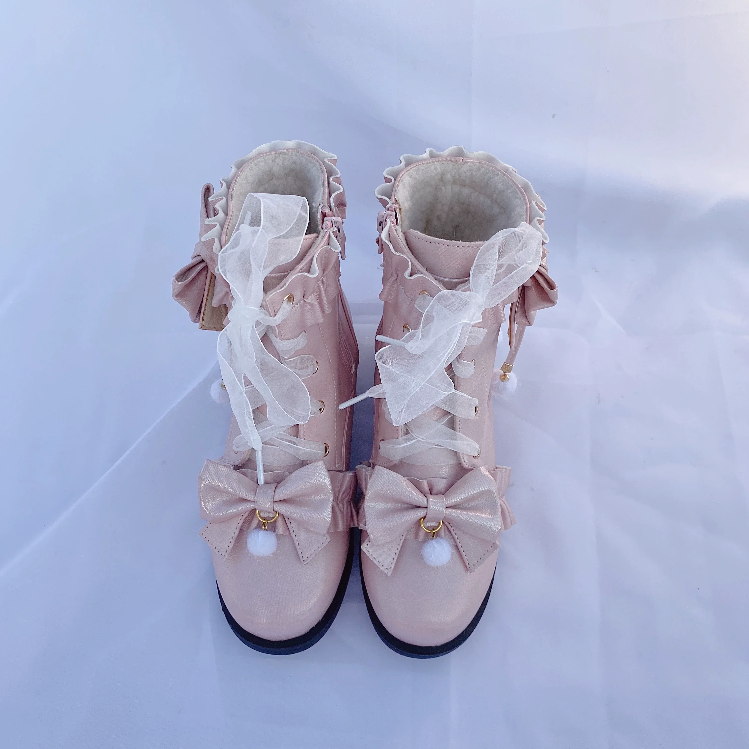 Fairy Godmother - Enthusiastic Ideation - Elegant Lolita Shoes Fleeced Short Martin Boots - Image 26