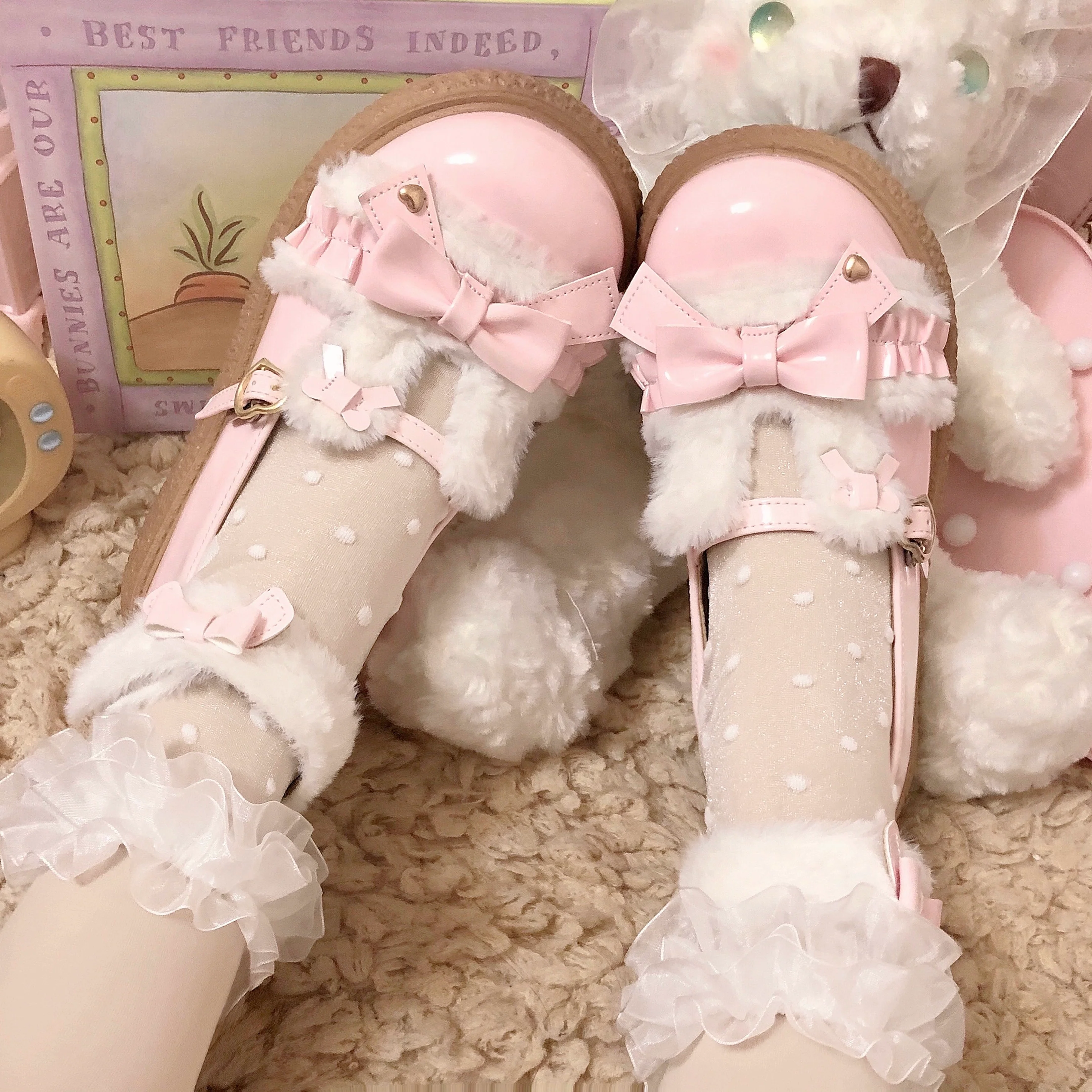 Fairy Godmother - Winter Girly Lolita Shoes Lolita Ankle Strap Shoes - Image 24