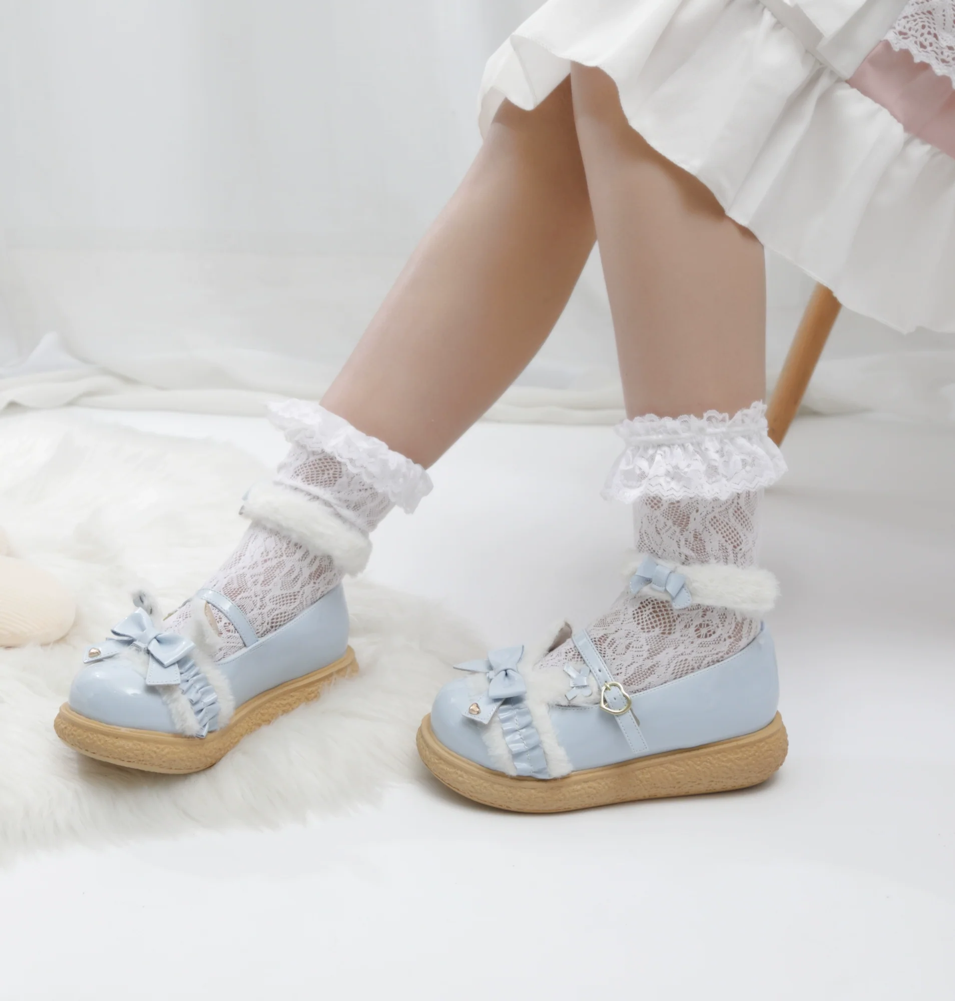 Fairy Godmother - Winter Girly Lolita Shoes Lolita Ankle Strap Shoes - Image 37