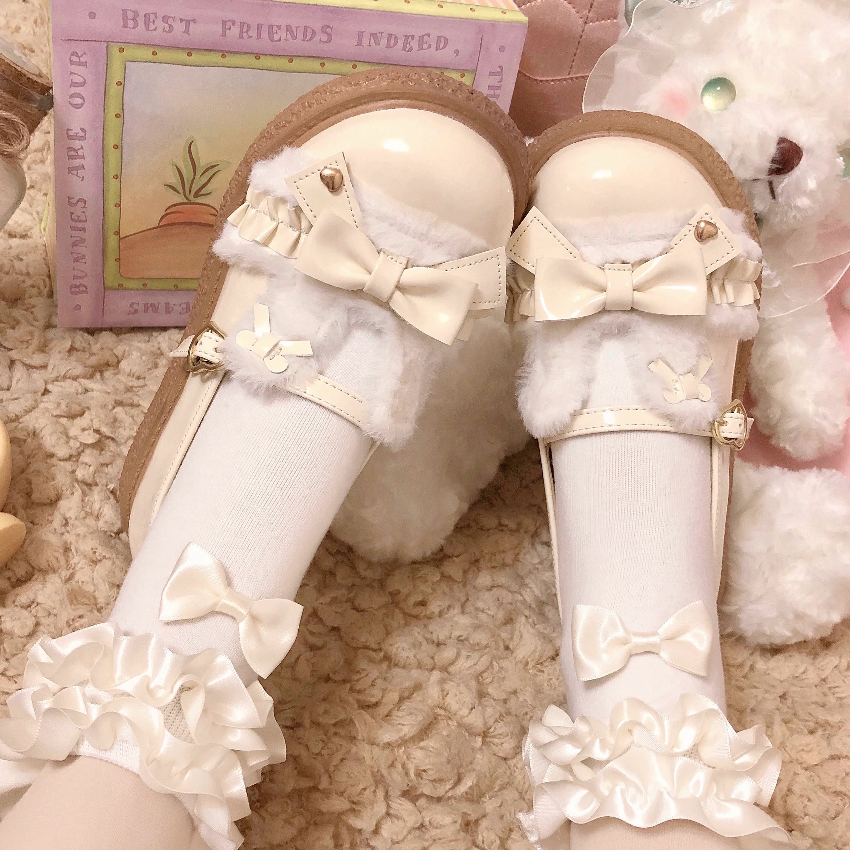 Fairy Godmother - Winter Girly Lolita Shoes Lolita Ankle Strap Shoes - Image 40