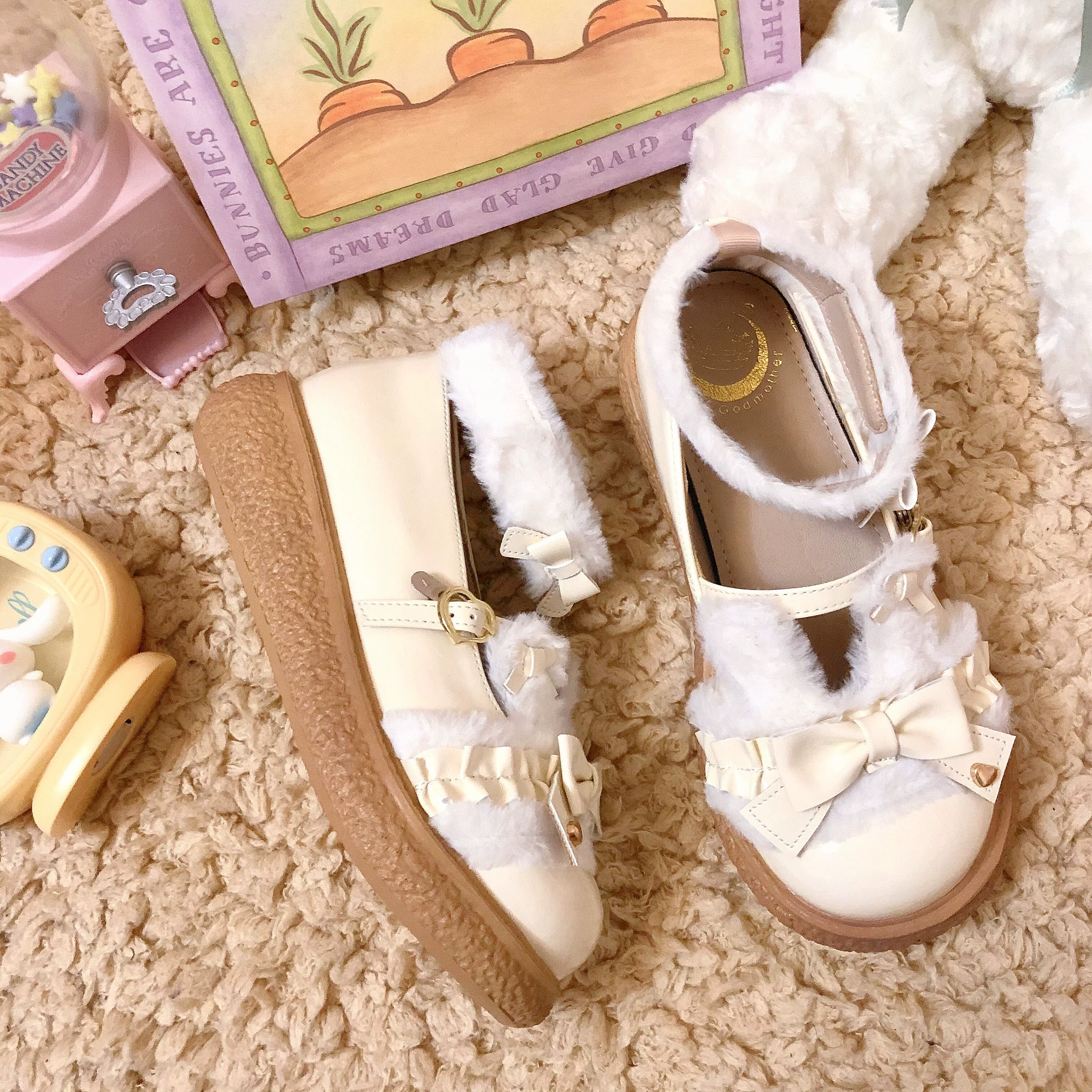 Fairy Godmother - Winter Girly Lolita Shoes Lolita Ankle Strap Shoes - Image 42