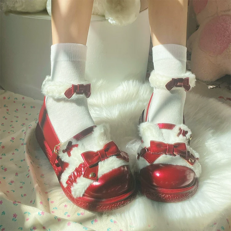 Fairy Godmother - Winter Girly Lolita Shoes Lolita Ankle Strap Shoes - Image 7