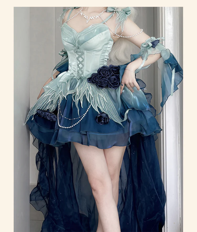 Meowing and fruity - Swan Fantasy - Fairy Lolita Short JSK Ballet-Style Jumper Dress - Image 15