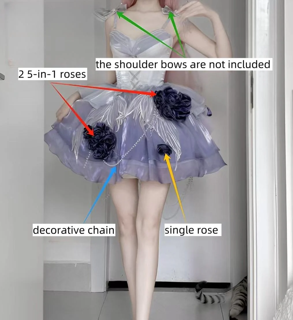 Meowing and fruity - Swan Fantasy - Fairy Lolita Short JSK Ballet-Style Jumper Dress - Image 16