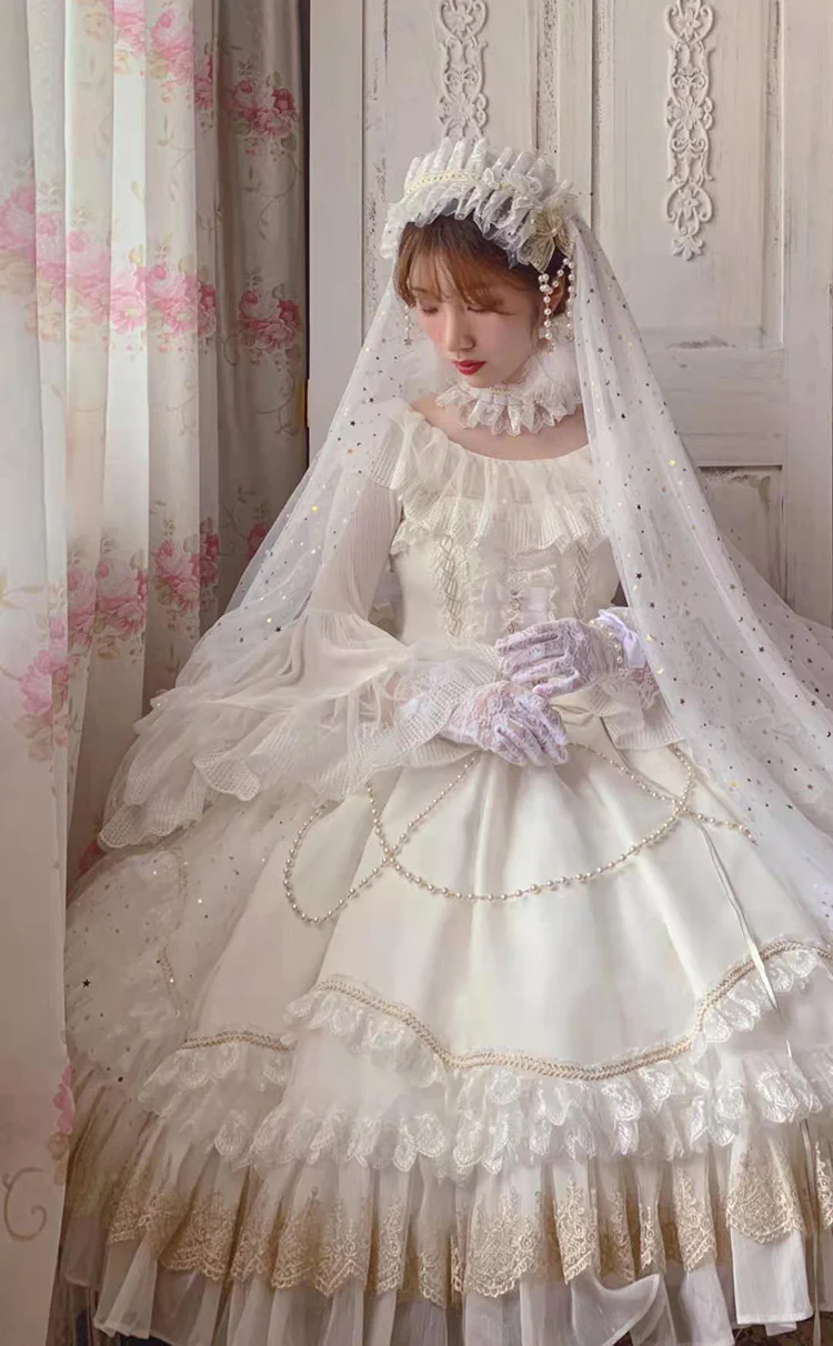 Fairy Tales - Fate Quartet Bridal Lolita Gothic JSK Dress - Image 15