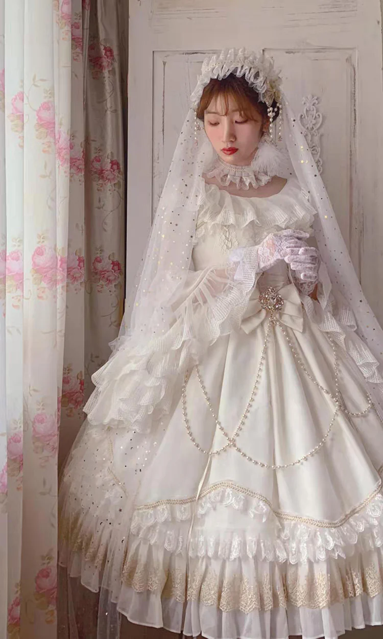 Fairy Tales - Fate Quartet Bridal Lolita Gothic JSK Dress - Image 26