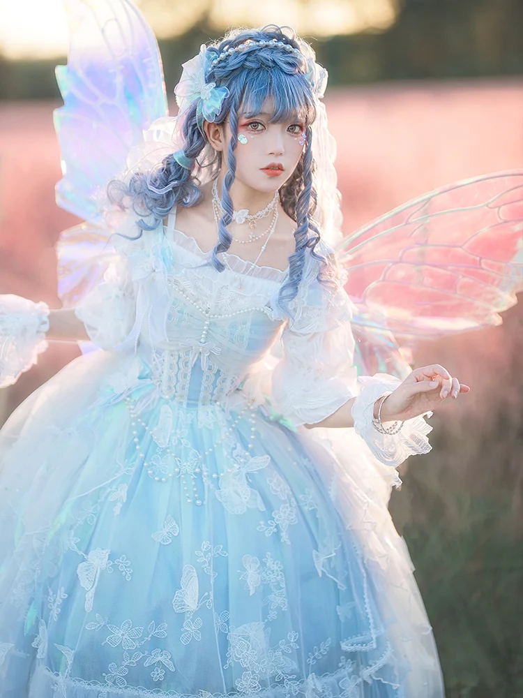 Exquisite Butterfly JSK Floral Wedding Lolita JSK Dress - Image 2