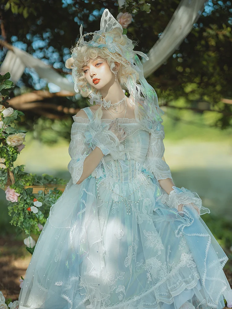 Exquisite Butterfly JSK Floral Wedding Lolita JSK Dress - Image 3
