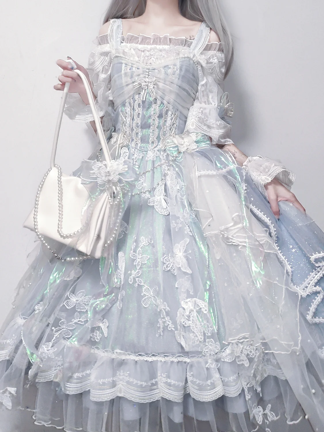 Exquisite Butterfly JSK Floral Wedding Lolita JSK Dress - Image 5