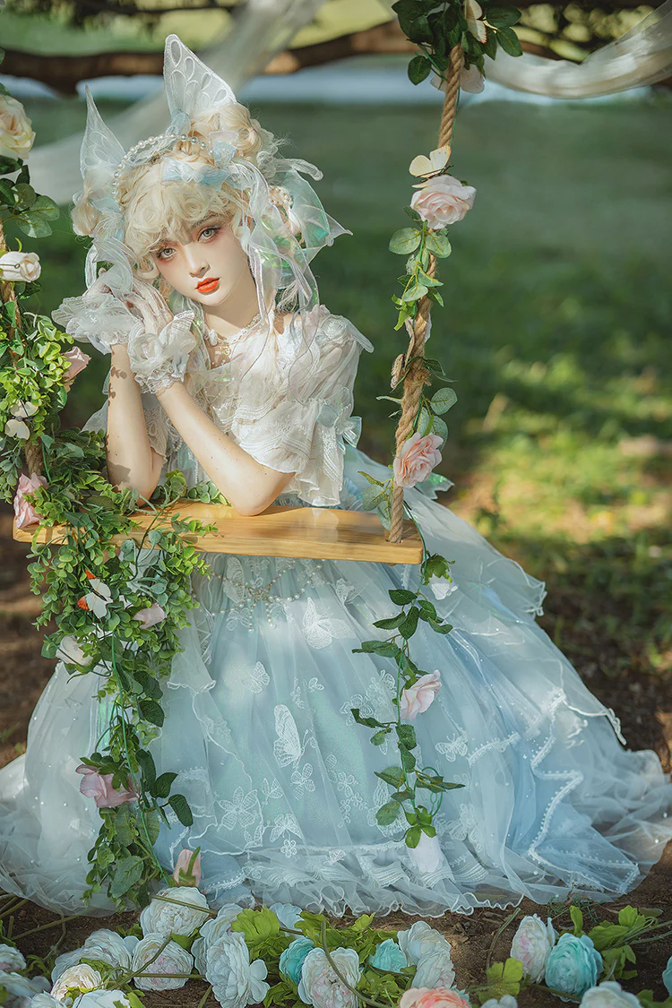 Exquisite Butterfly JSK Floral Wedding Lolita JSK Dress - Image 6