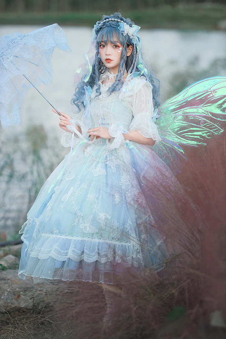 Exquisite Butterfly JSK Floral Wedding Lolita JSK Dress - Image 8