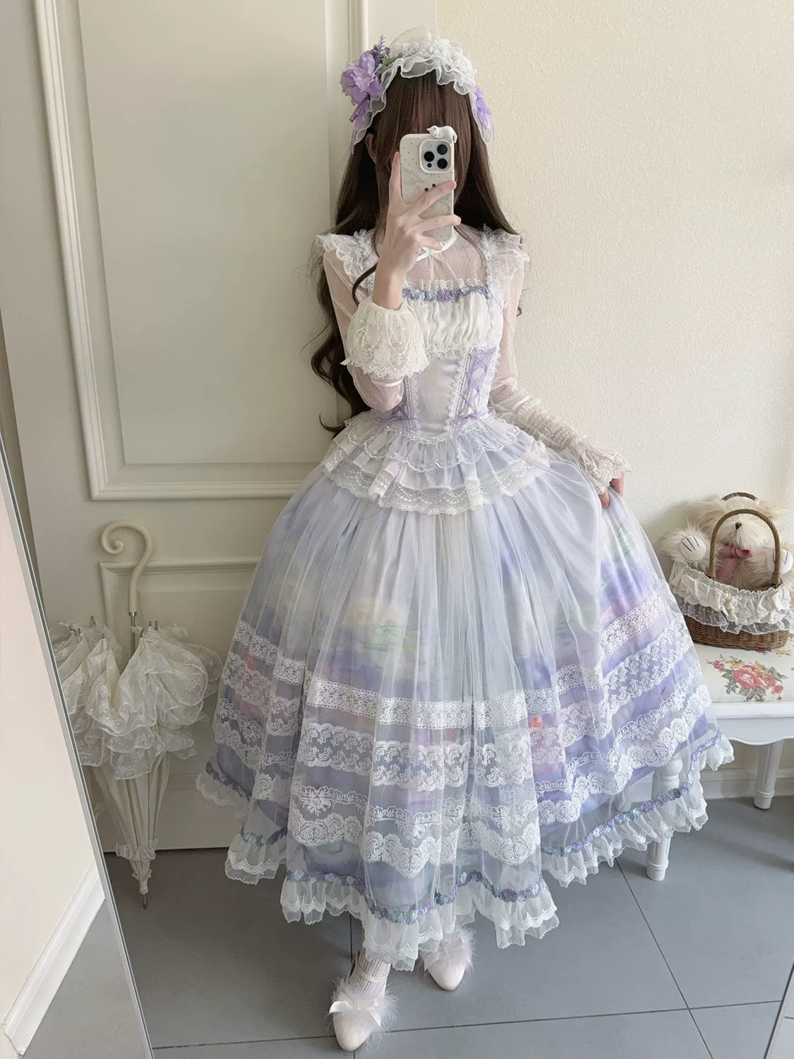 Hanguliang - Foggy Vineyard - Fishbone Classic Lolita Bodice, Maxi Skirt - Image 11