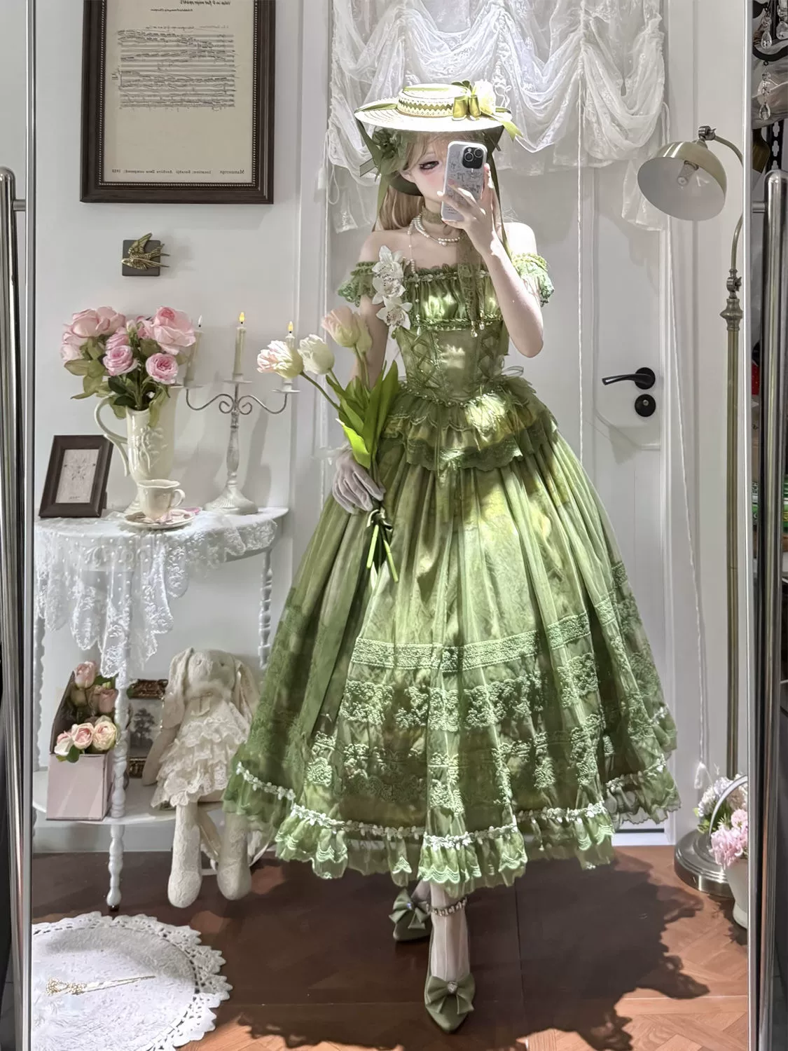 Hanguliang - Foggy Vineyard - Fishbone Classic Lolita Bodice, Maxi Skirt - Image 12