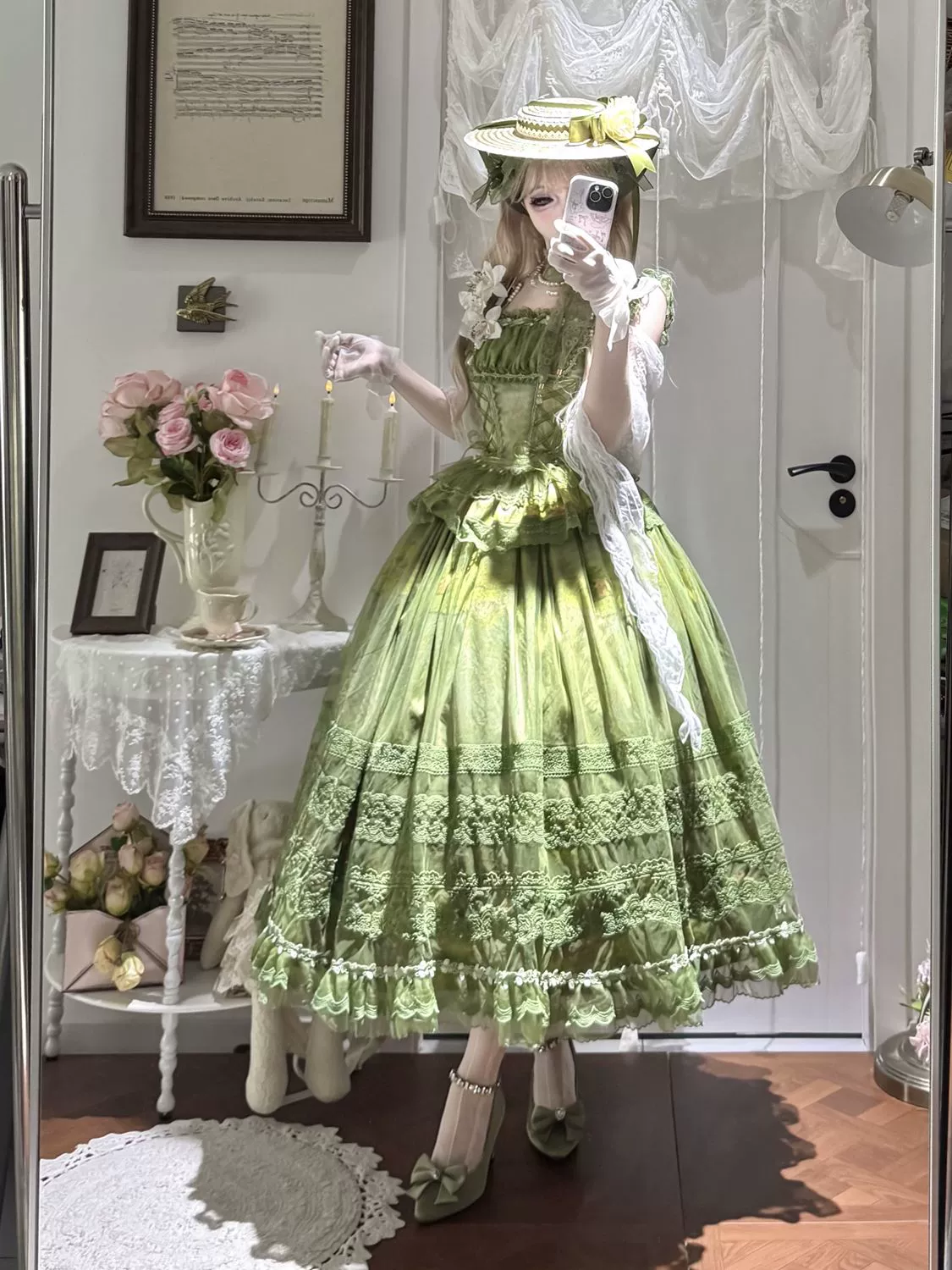 Hanguliang - Foggy Vineyard - Fishbone Classic Lolita Bodice, Maxi Skirt - Image 13