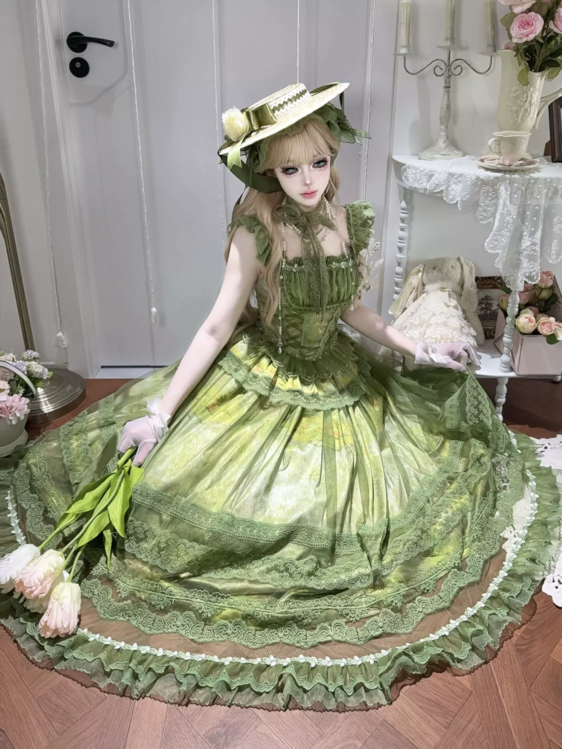 Hanguliang - Foggy Vineyard - Fishbone Classic Lolita Bodice, Maxi Skirt - Image 14