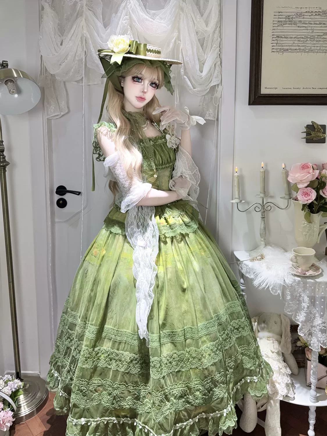 Hanguliang - Foggy Vineyard - Fishbone Classic Lolita Bodice, Maxi Skirt - Image 15