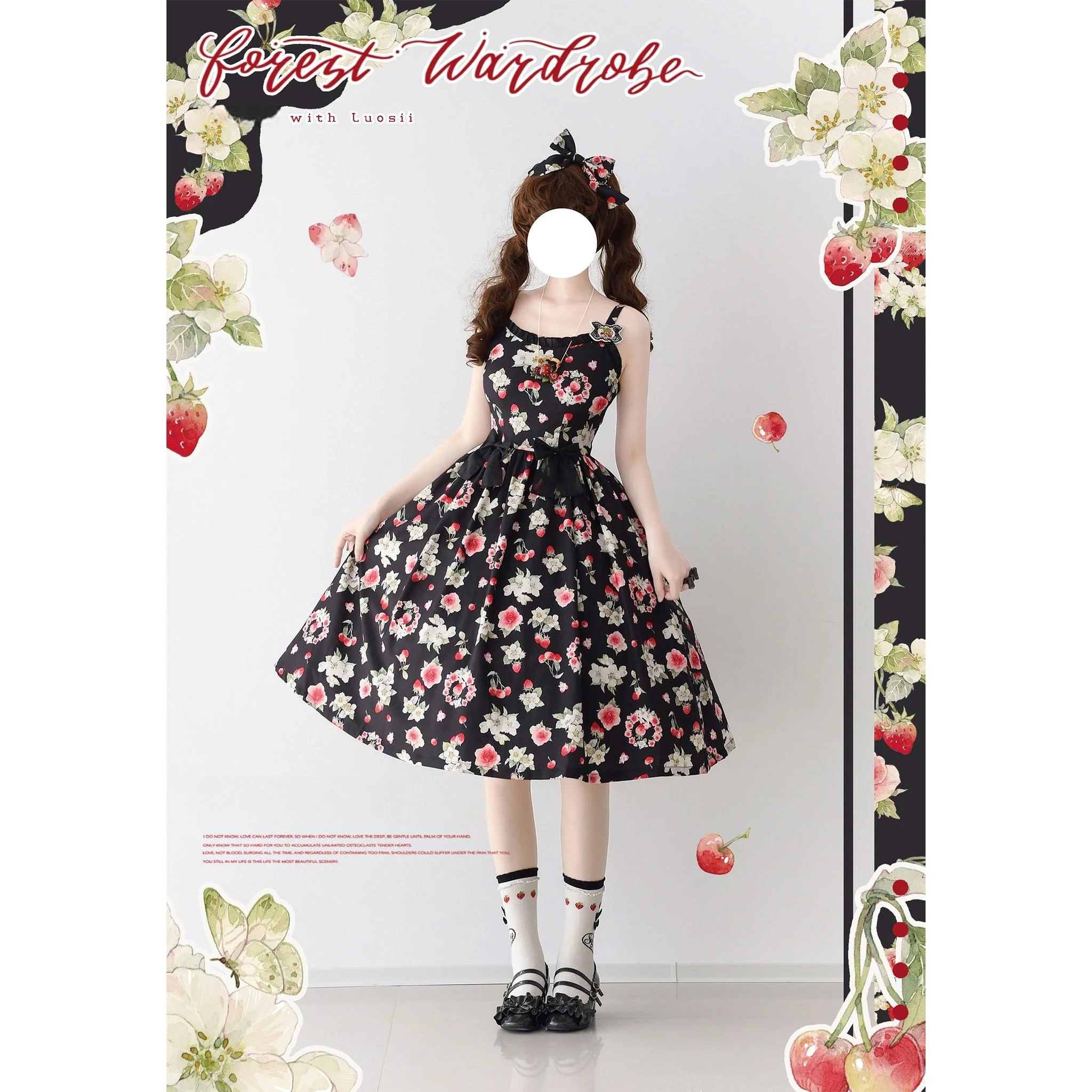 Summer Berry Picture Book - Floral Printed Classic Lolita JSK Dress - Image 2