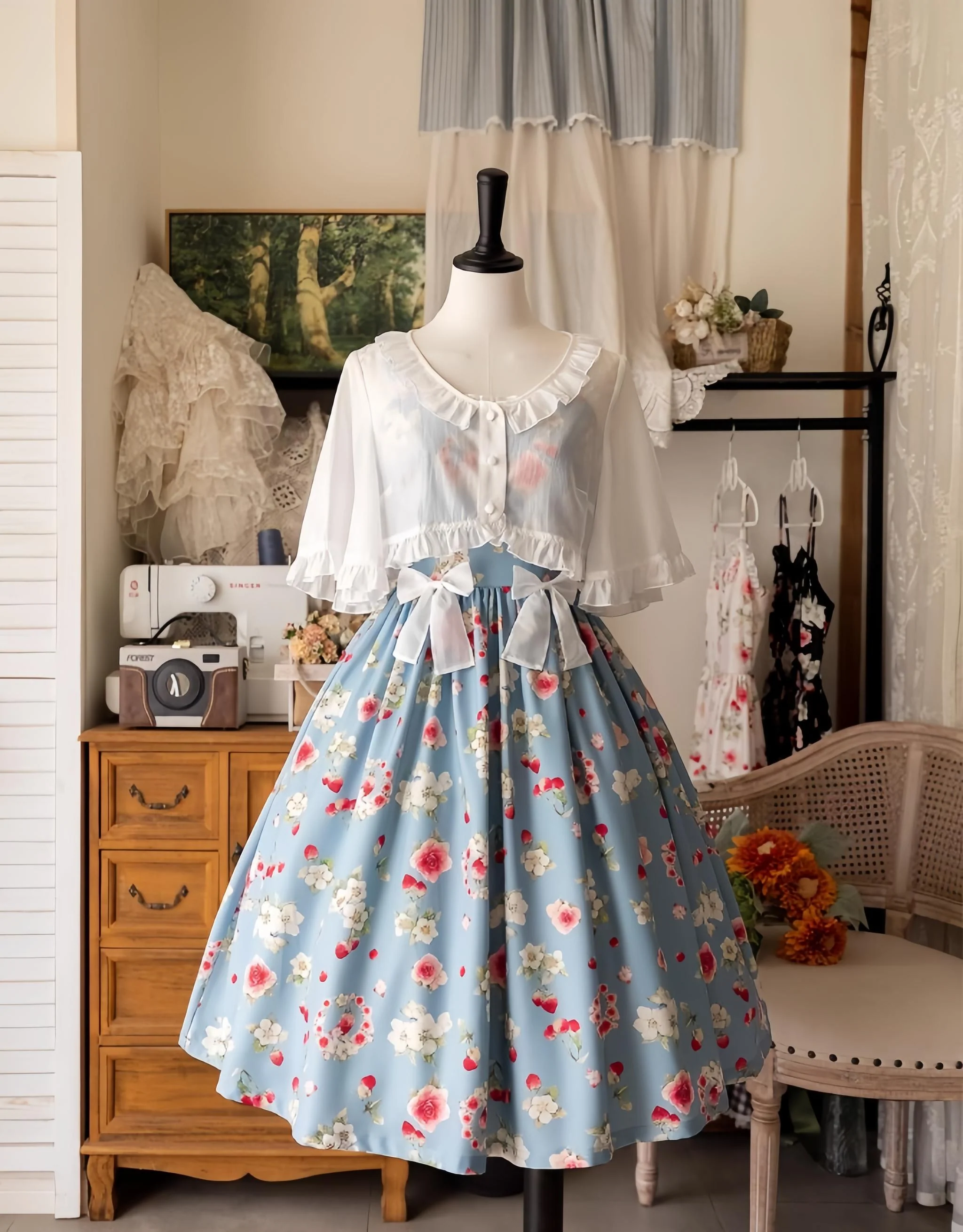 Summer Berry Picture Book - Floral Printed Classic Lolita JSK Dress - Image 7