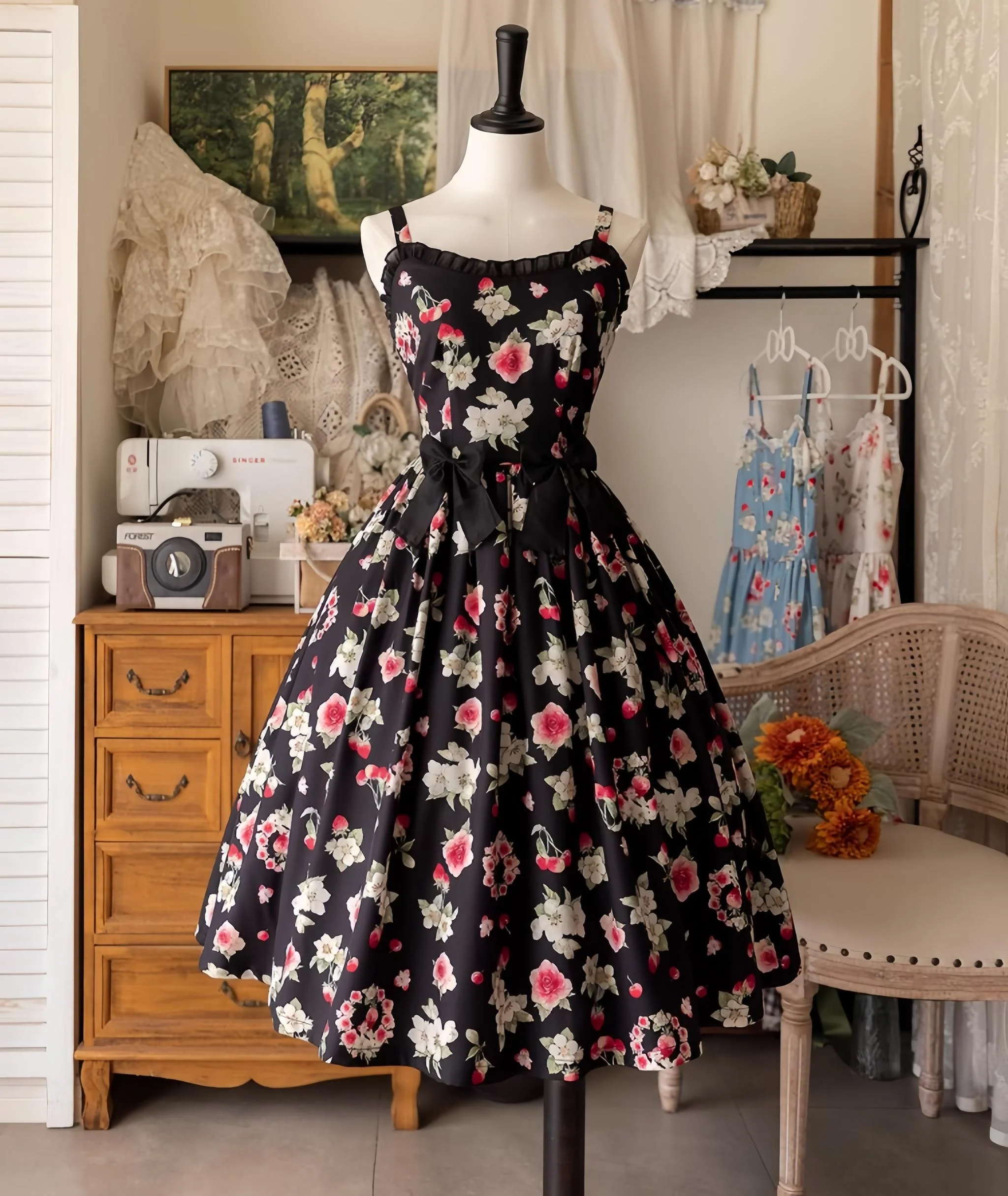 Summer Berry Picture Book - Floral Printed Classic Lolita JSK Dress - Image 9