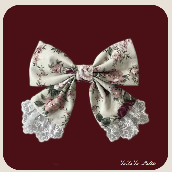 TaTaTa Lolita - Burgundy Rose - Floral Printed Old School Lolita JSK, Elegant Cape - Image 14