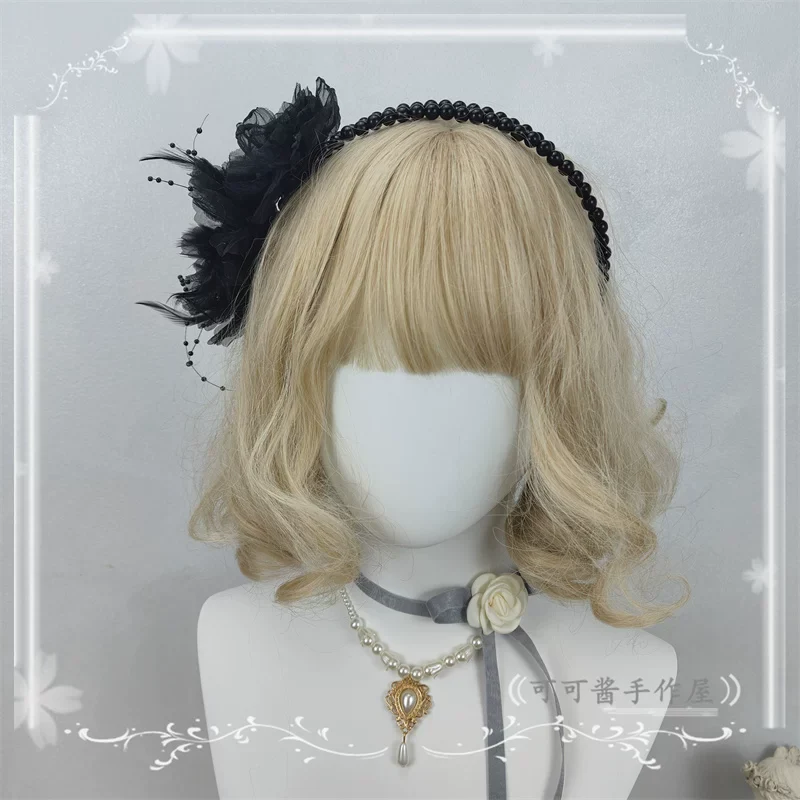 Floral Shaped Lolita KC, Pearls Accent Headdress - Image 3