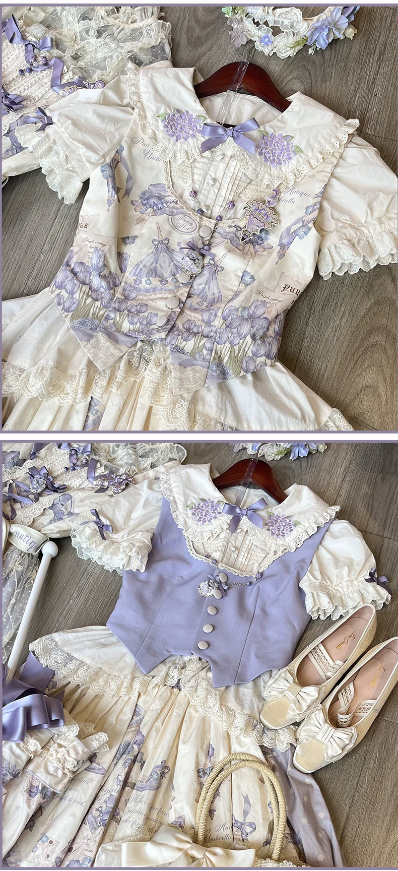 Purple Memoirs - Floral Themed Classic Lolita Accessory - Image 17