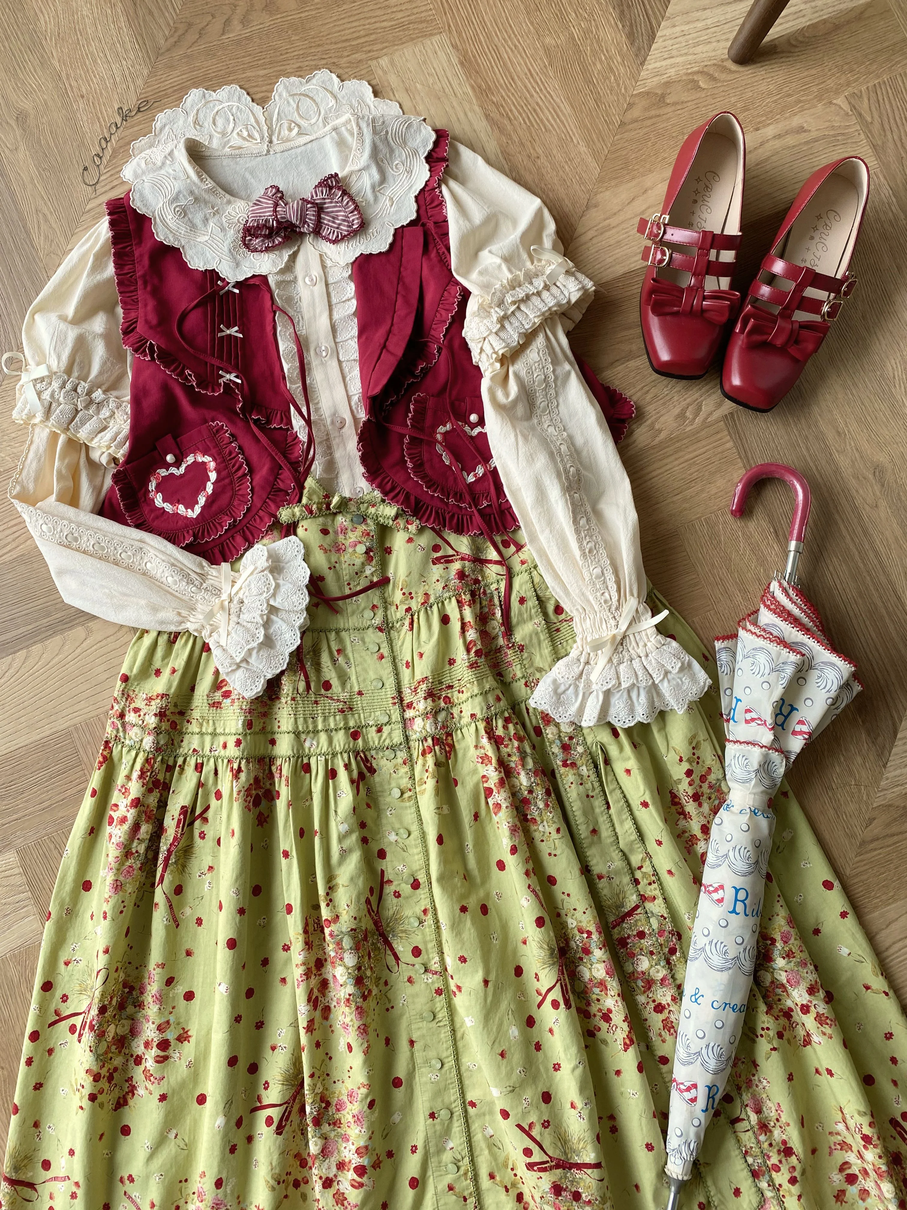 Flower Banquet - Kawaii Lolita Cotton Bunny Embroidery Blouse - Image 20