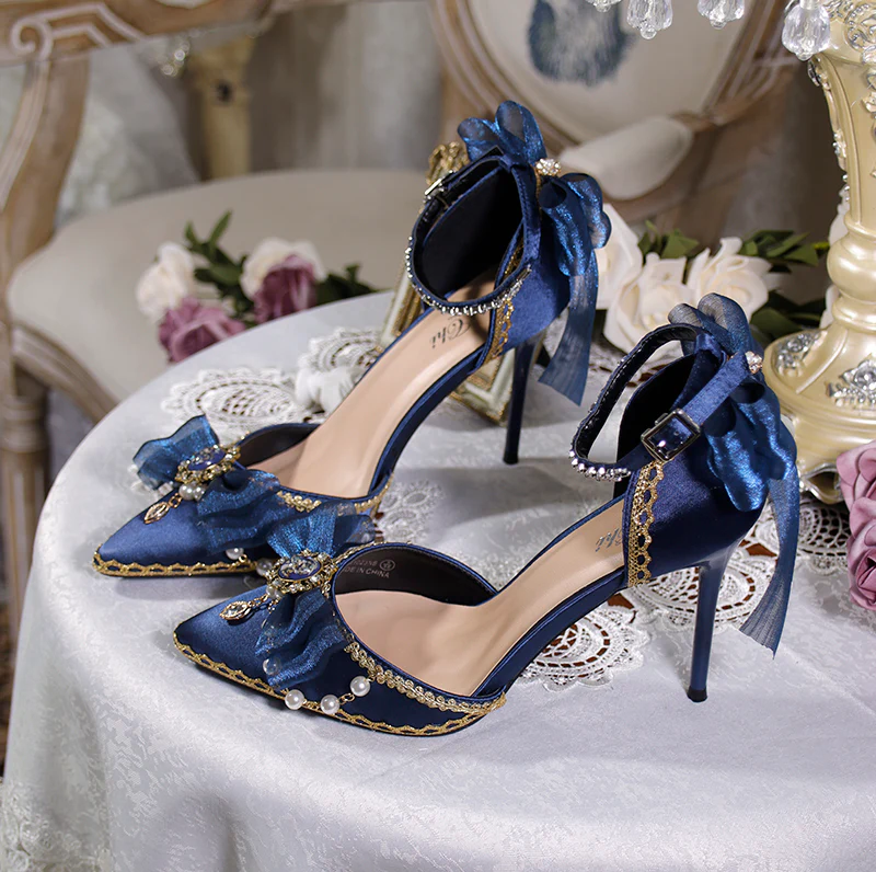 One Night - Flower Wedding Pointed Toe High Heels - Image 3