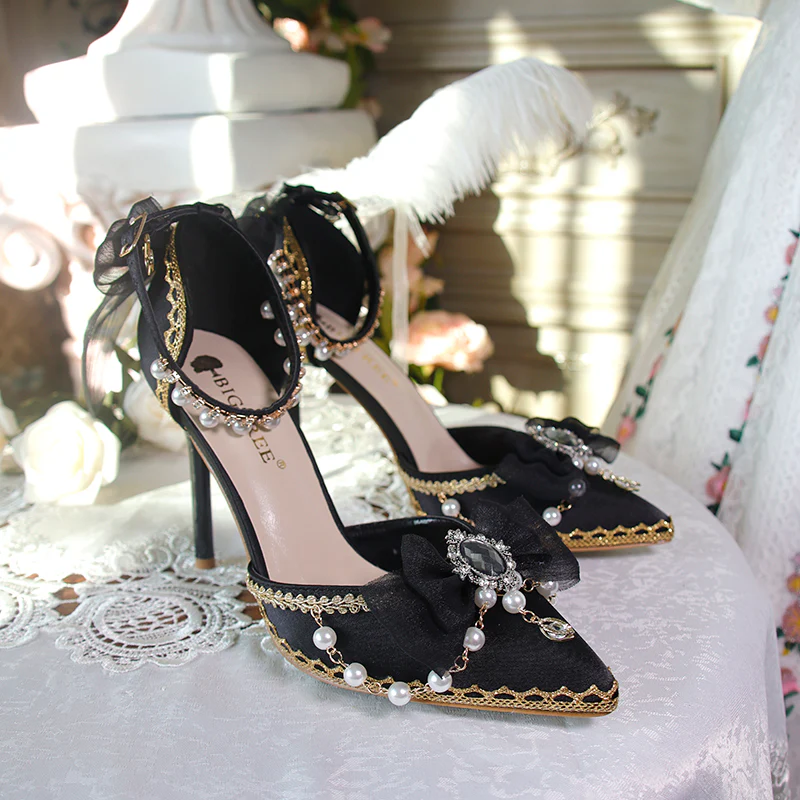 One Night - Flower Wedding Pointed Toe High Heels - Image 4