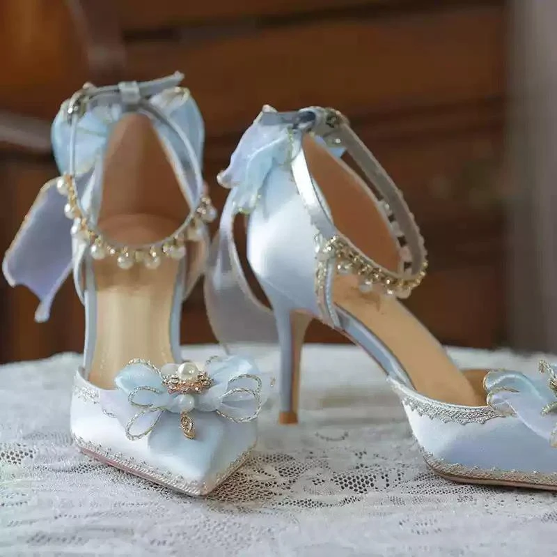 One Night - Flower Wedding Pointed Toe High Heels - Image 5