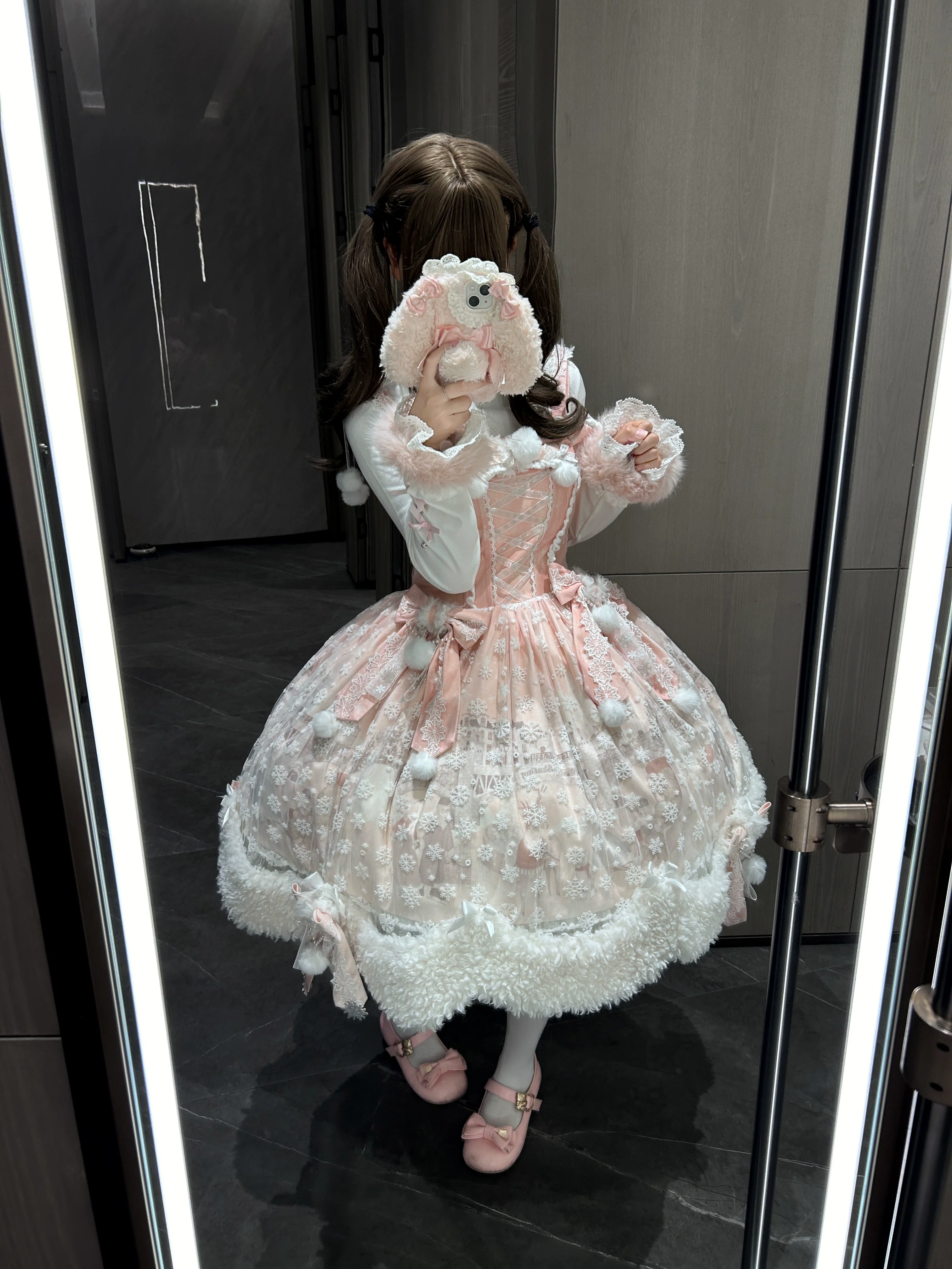 Jiuniangtutao - Edelweiss Moment - Fluffy Sweet Lolita JSK, Snow Details - Image 12
