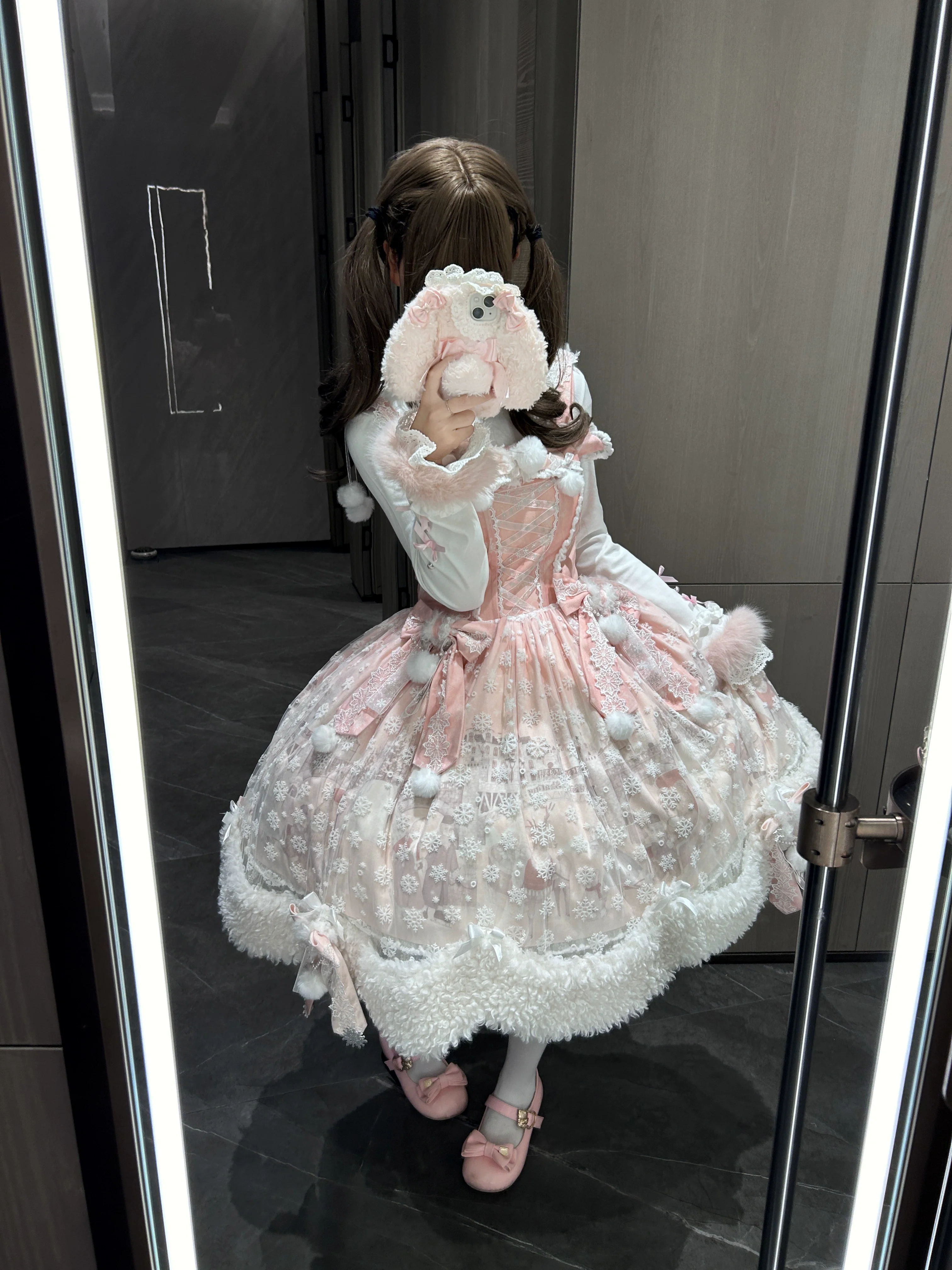 Jiuniangtutao - Edelweiss Moment - Fluffy Sweet Lolita JSK, Snow Details - Image 13