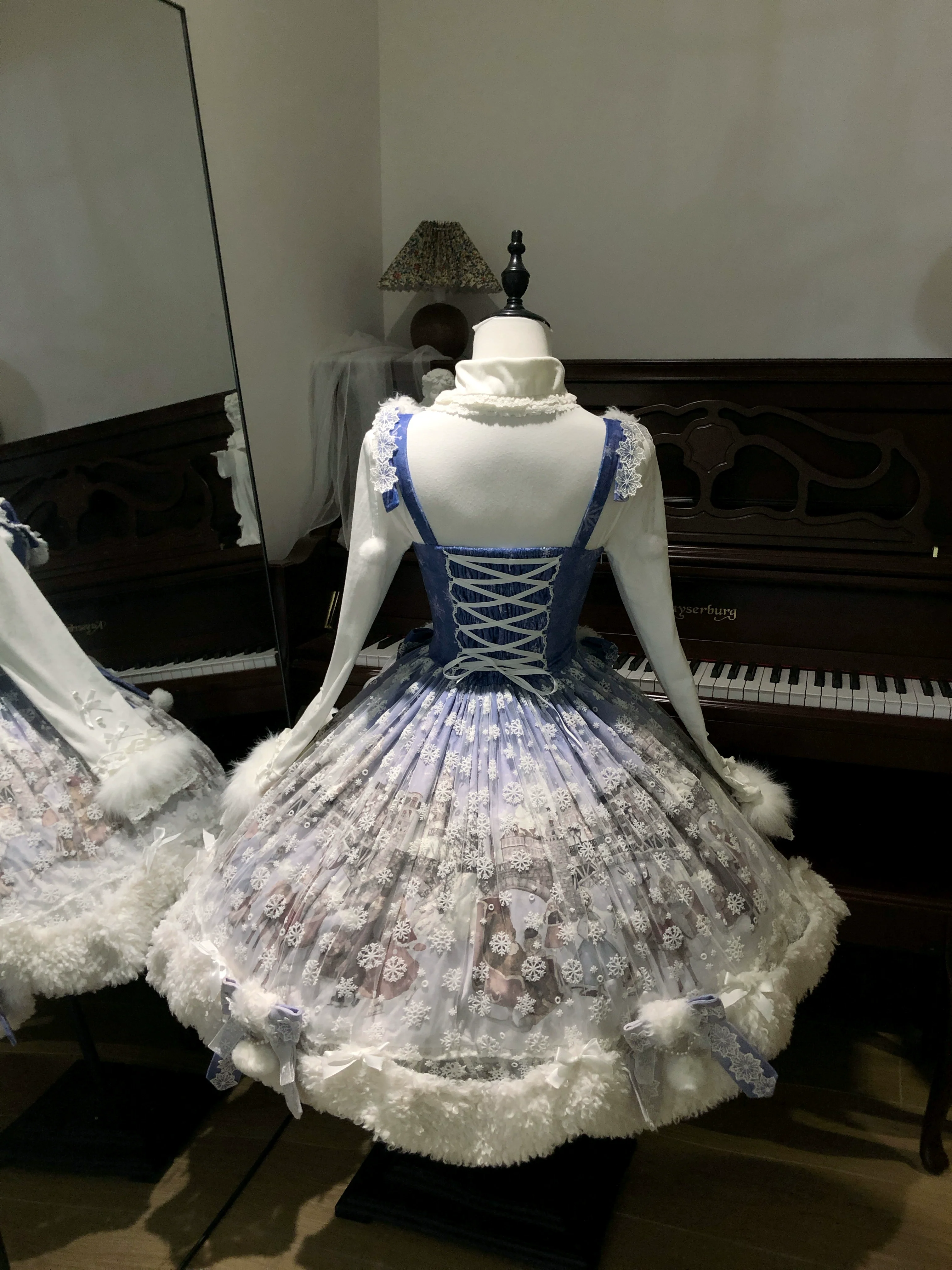 Jiuniangtutao - Edelweiss Moment - Fluffy Sweet Lolita JSK, Snow Details - Image 2