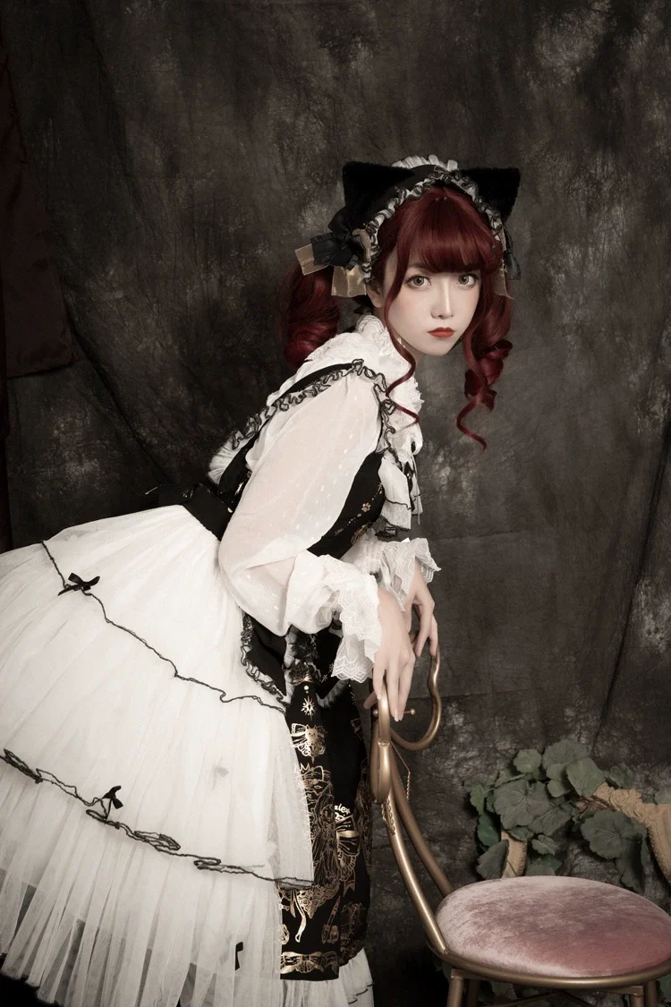 Foil-Stamped Fairytale Town - Animal Print Gothic Lolita Dress - Image 8