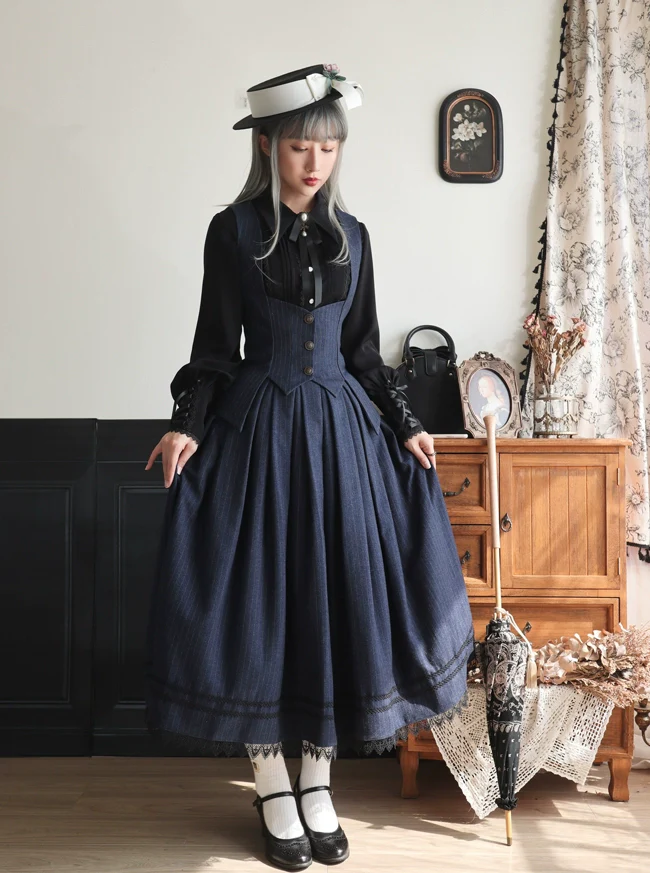 Griffin's Appointment - Vintage Lolita Shirt Pointed Collar - Image 12