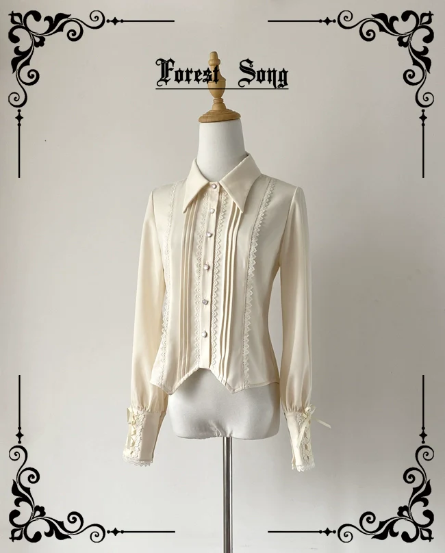 Griffin's Appointment - Vintage Lolita Shirt Pointed Collar - Image 2