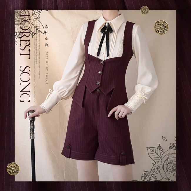 Griffin's Appointment - Vintage Lolita Shirt Pointed Collar - Image 8