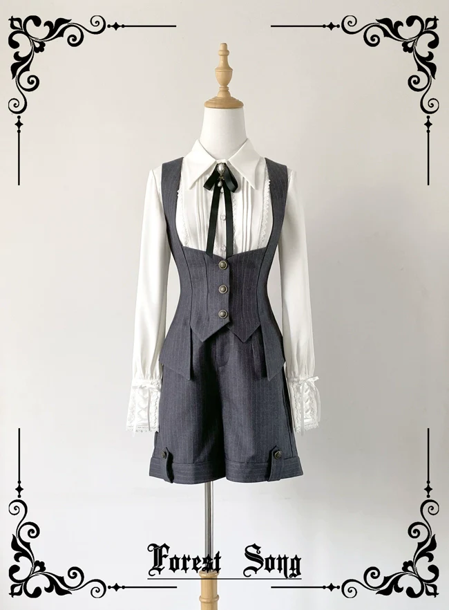 Griffin's Appointment - Ouji Lolita Striped Shorts Vintage Lolita Shorts - Image 8