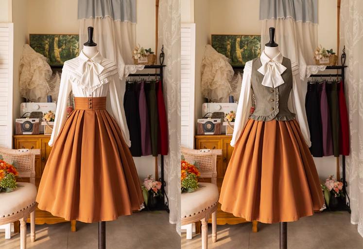 Forest Basket - Elegant Lolita Pleated Skirt - Image 19