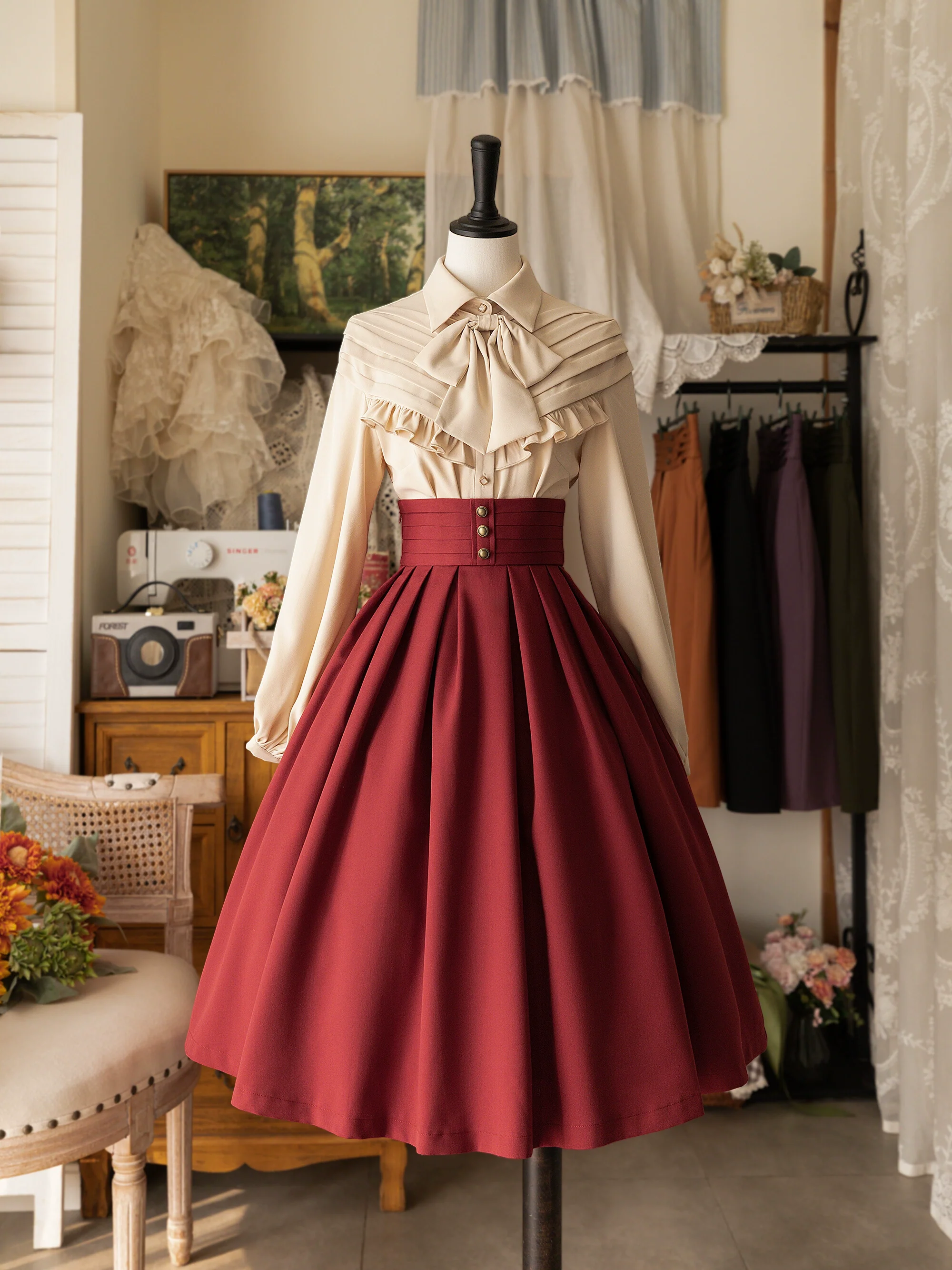 Forest Basket - Elegant Lolita Pleated Skirt - Image 7