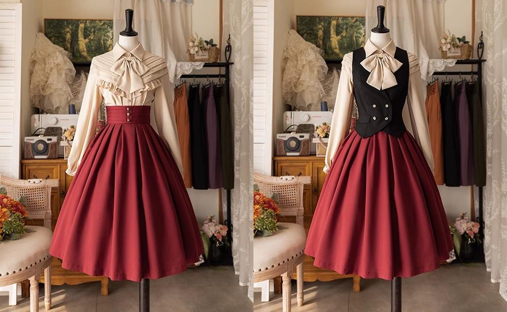 Forest Basket - Elegant Lolita Pleated Skirt - Image 8