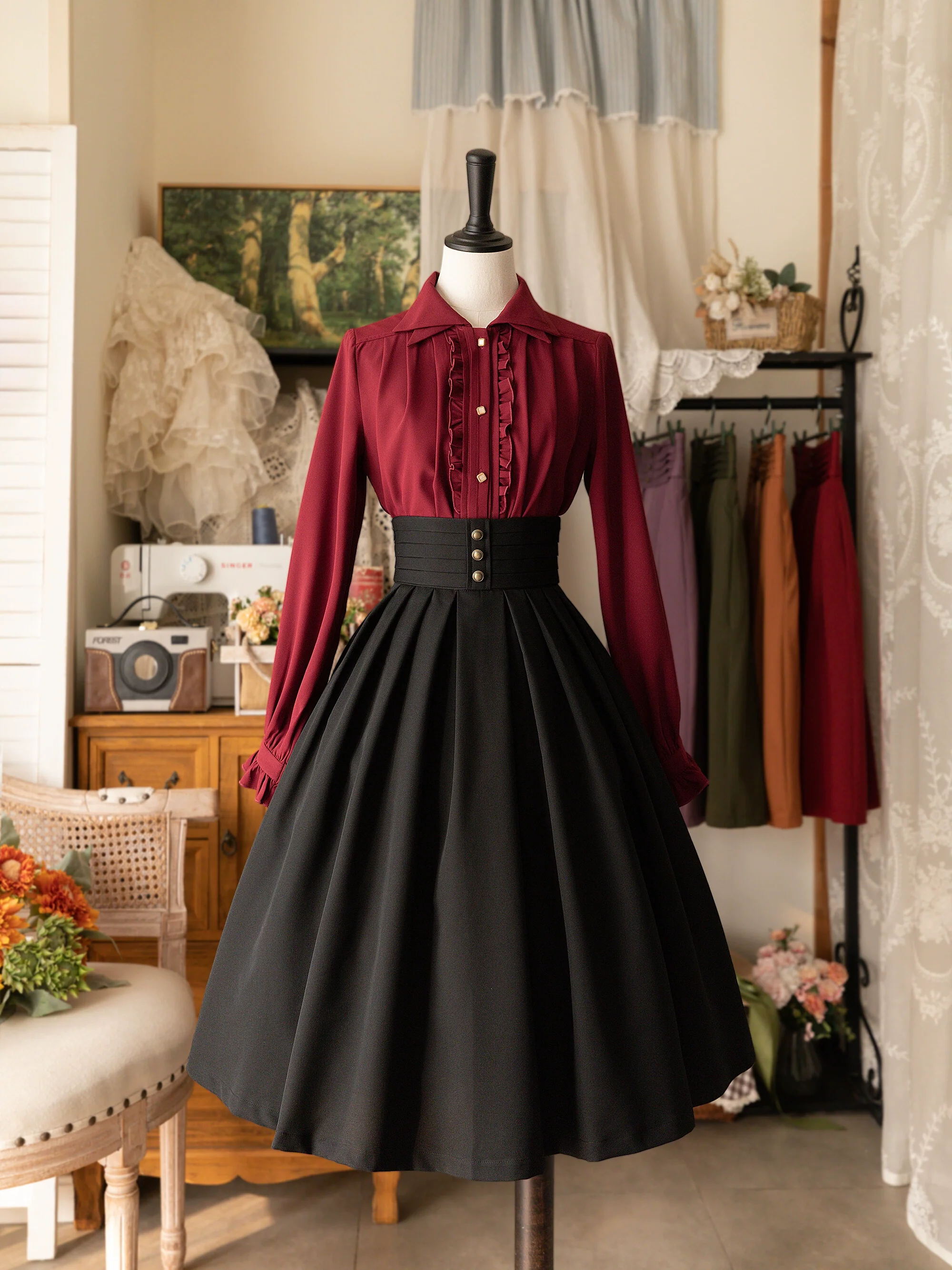 Forest Basket - Elegant Lolita Pleated Skirt - Image 9
