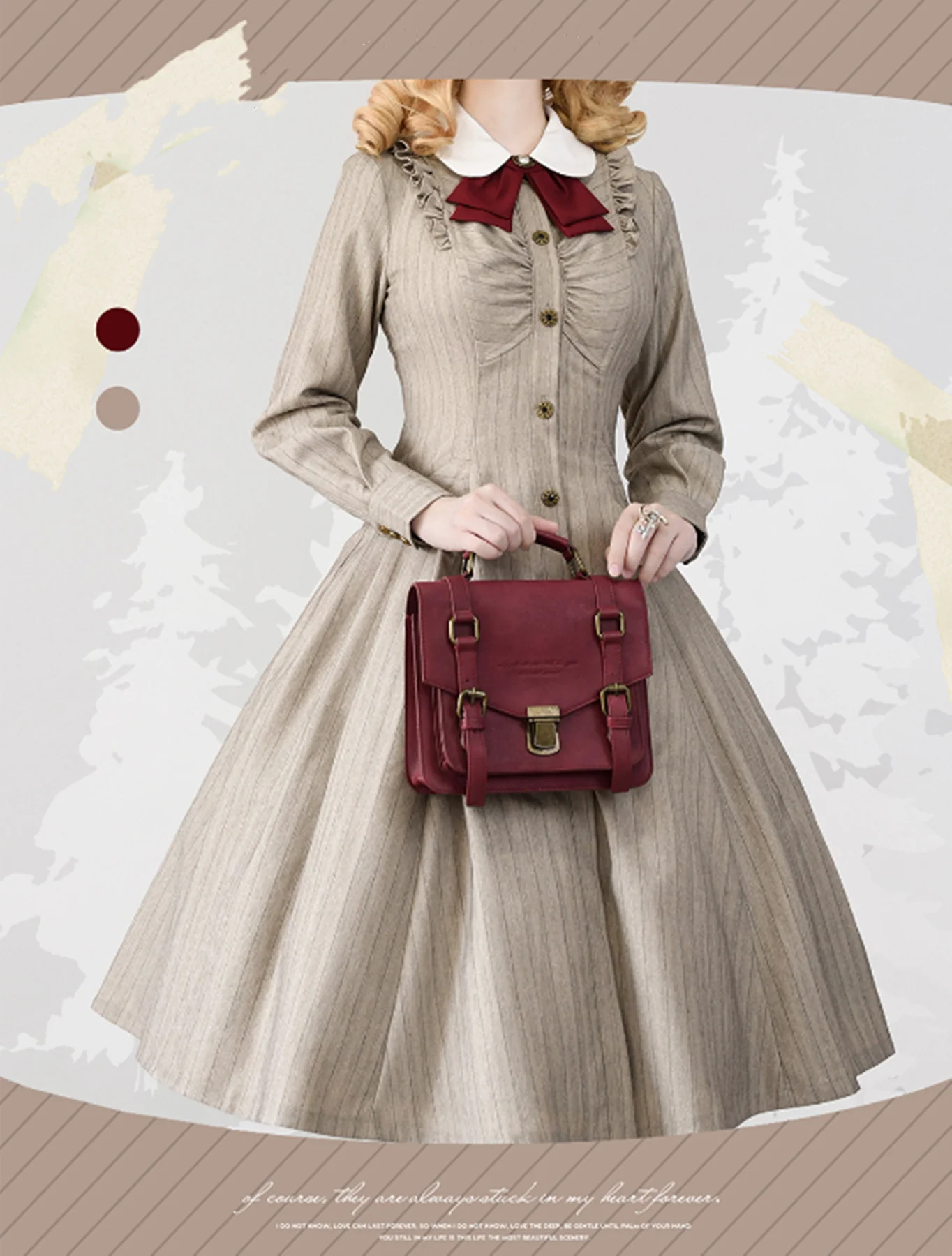 Winter Lolita Classic Front Open Stripe OP - Image 12